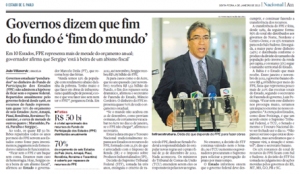 Déda concede entrevista ao jornal O Estado de São Paulo e fala sobre o FPE