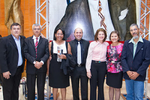  Comitiva representante do Museu da Gente Sergipana, Terezinha Oliva e Thiago Fragata.(Foto: San Rogê)