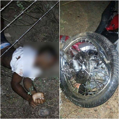  Dois mortos em acidente entre carro e moto, em Moita Bonita
