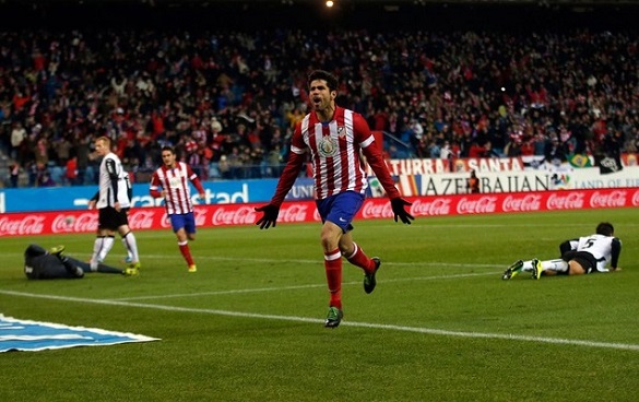 Diego Costa faz dois, Atlético vence o Valencia e alcança o líder Barcelona