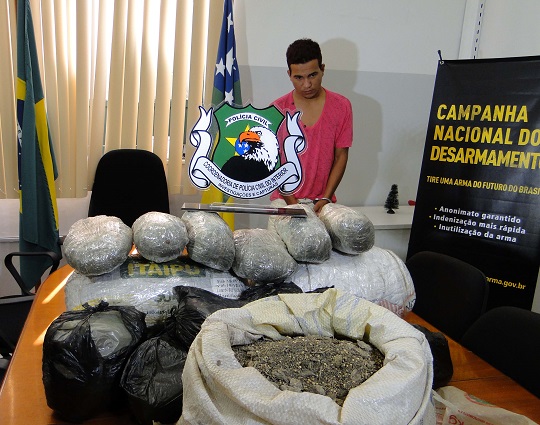 Polícia prende traficante com 50 kg de maconha em um sítio da zona rural de Propriá