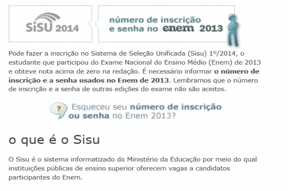 Estudantes já podem se inscrever no Sisu