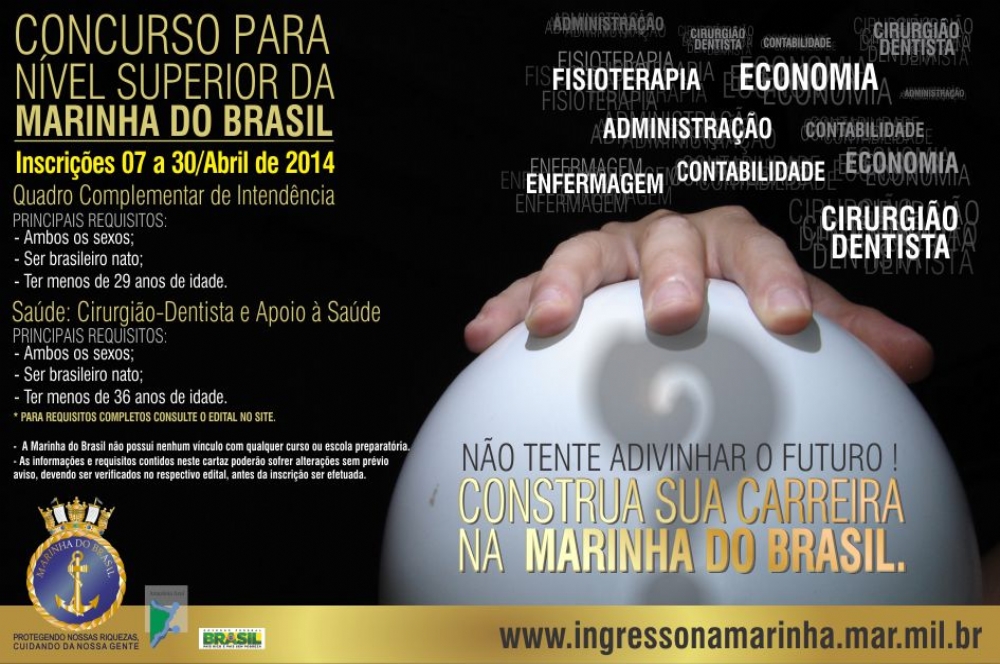 Marinha: Inscrição para nível superior termina quarta