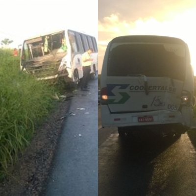 Colisão entre dois micro-ônibus deixa passageiros feridos em Maruim, SE