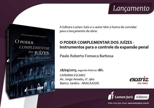 Juiz de Direito Paulo Roberto Fonseca Barbosa lança livro