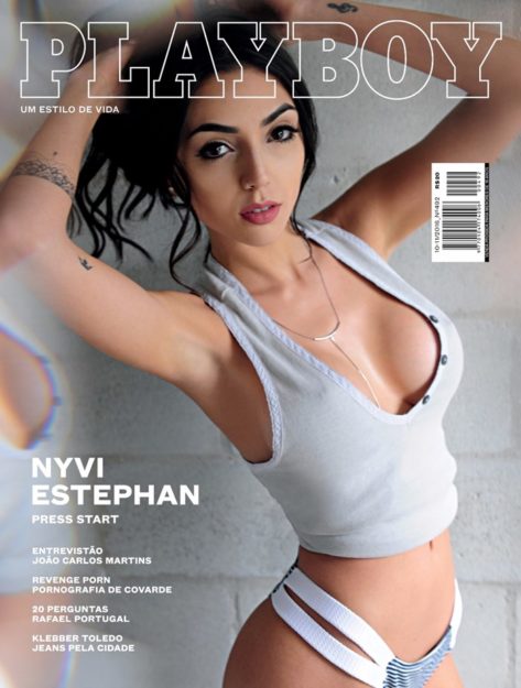 Nyvi Estephan na capa da Playboy 492. (Foto: Play Boy)