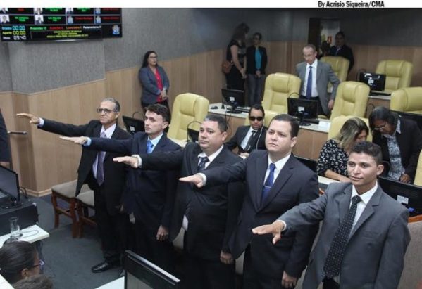 Tomaram posse em cerimônia bastante concorrida no Plenário da Casa, Junior Pinheiro (PSDB), Palhaço Soneca (PPS), Moritos Matos (PROS), José Acácio (PSDB) e Anderson Góis (PRB).