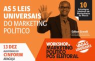 Workshop vai abordar as 5 Leis Universais do Marketing Político