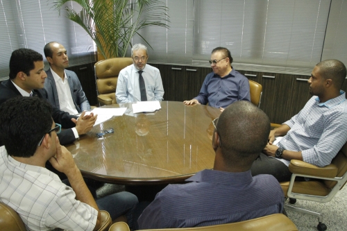 Direção do Sindicato dos Agentes Penitenciários visitou o conselheiro-presidente para tratar da auditoria (Foto: Cleverton Ribeiro)