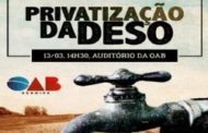 OAB/SE Vai Discutir No Dia 13, A Privatização Da Deso