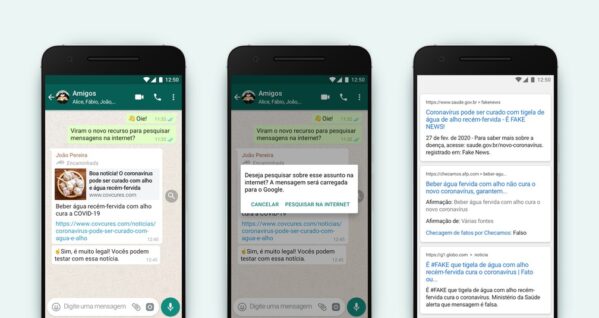 WhatsApp ganha recurso de pesquisa para que usuários possam checar mensagens encaminhadas
