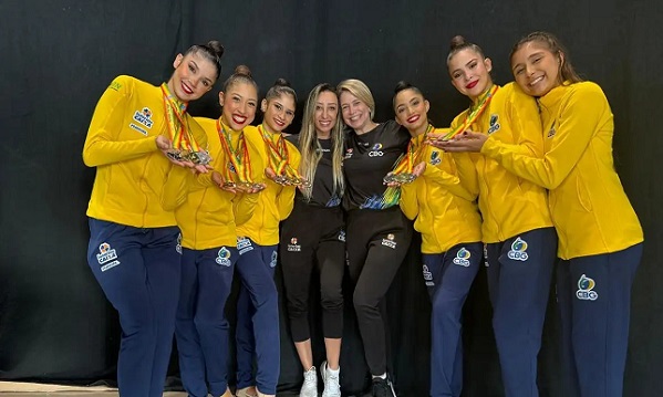 Meninas da Ginástica Rítmica faturam 1º ouro de 2024 em etapa da Copa do Mundo
