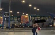 Leitor flagra ônibus da VRS quebrado na entrada do Terminal da Zona Oeste de Aracaju