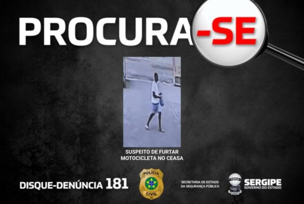 Suspeito de furtar motocicleta no Ceasa tem foto divulgada pela Polícia Civil
