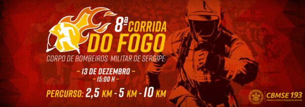 Inscrições para a 8ª Corrida do Fogo do Corpo de Bombeiros serão abertas na próxima segunda-feira (1º)