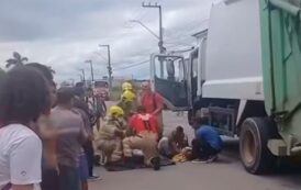 Adolescente de 13 anos atropelado por caminhão de lixo em Propriá é transferido para o Huse