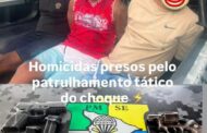 Três suspeitos são presos minutos após matar um homem e ferir uma mulher no interior de Sergipe.