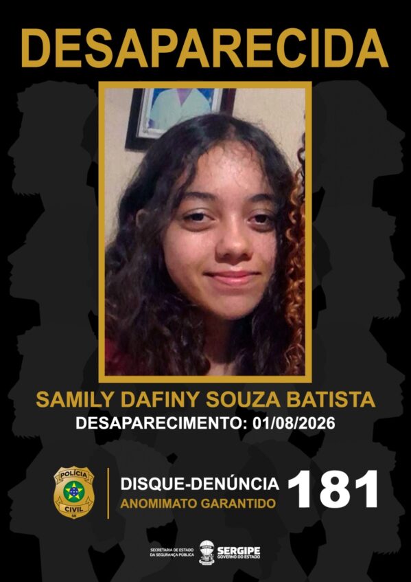 Polícia Civil busca informações sobre adolescente de 16 anos desaparecida em Aracaju